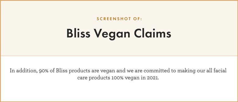 is bliss skincare vegan